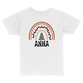 Christmas Rainbow Anna Toddler Kids T-Shirt 5T White