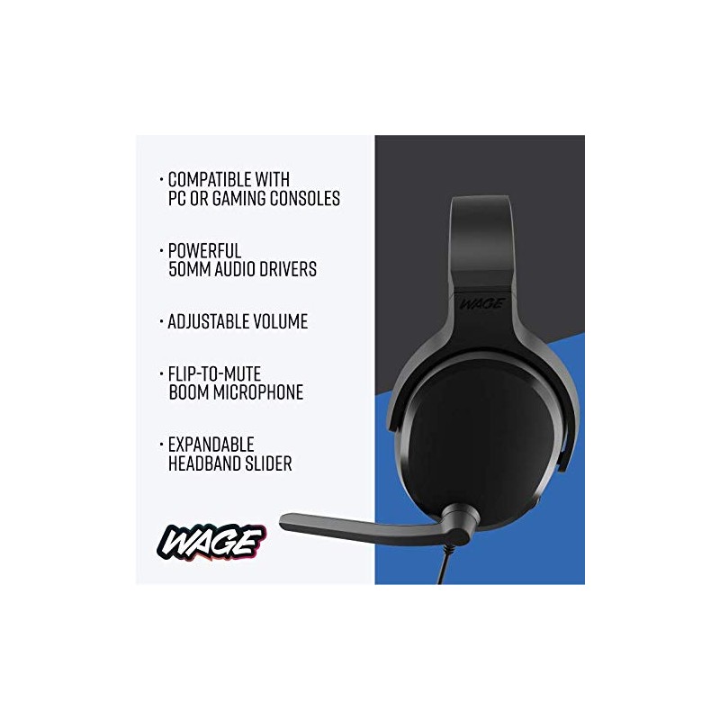 Wage Universal Wired Gaming Headset - Black/Blue (WMANY-N116)