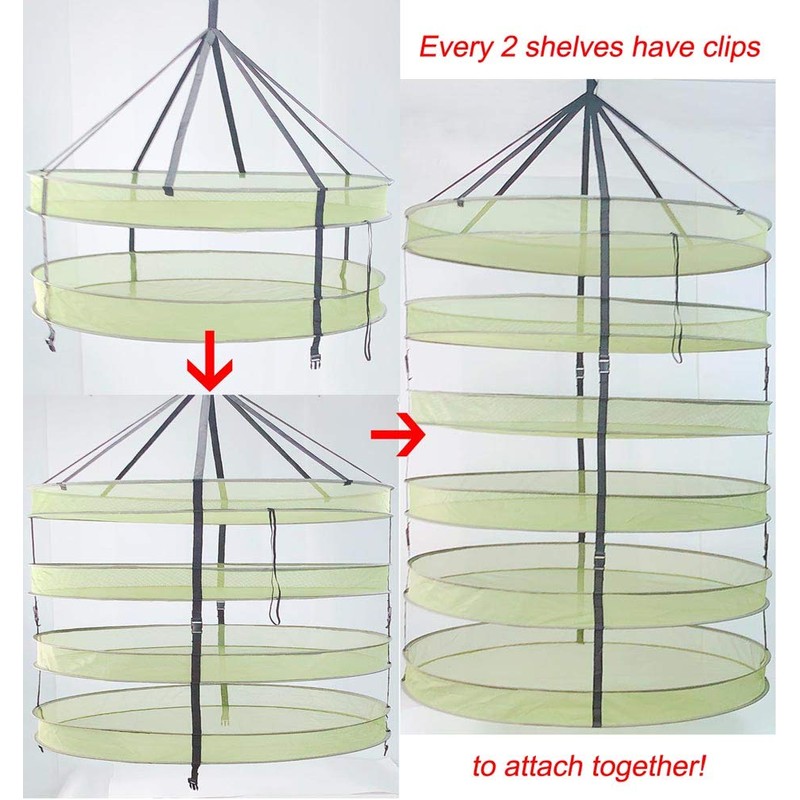 HORTIPOTS Herb Drying Rack 3 ft Hanging Dry Net 36