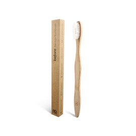 Before Bamboo Toothbrush, 100% Biodegradable, All Natural Bamboo Handle & Plant Based Soft Bristles, Recyclable & Compostable Cardboard Packaging, Brush Helps Improve Oral Health