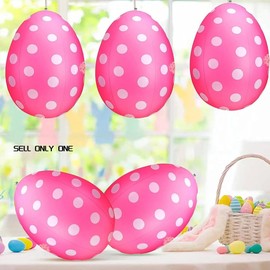 Lyaciomn Inflatable Easter Eggs, Easter Eggs, Easter Decoration Easter Eggs for Hanging Outdoor Easter Eggs Decoration Easy to Use Rose Red