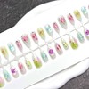 30Pcs 3D Cute Flower Press on Nails Medium Almond Fake