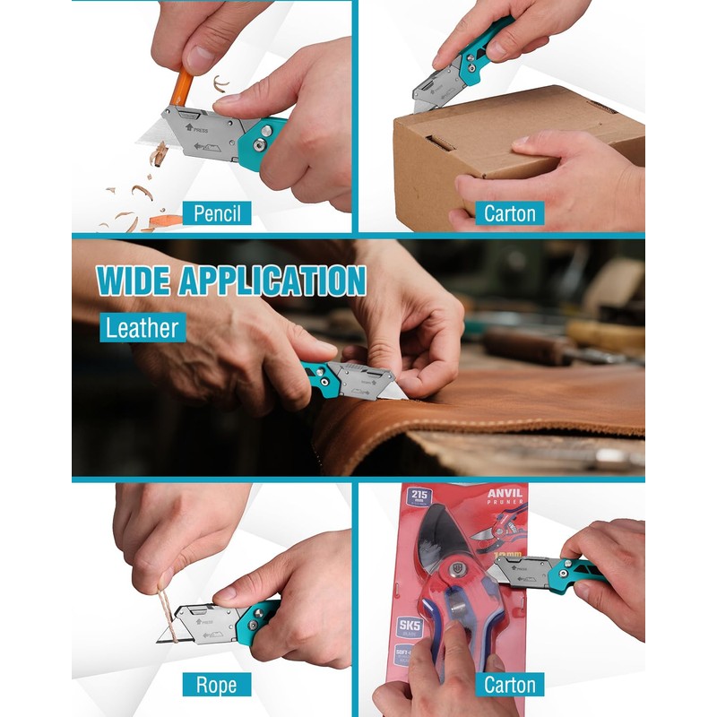 WORKPRO Folding Utility Knife, Mini Box Cutter with Quick Open