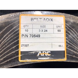 ARC ABRASIVES 10pcs ARC abrasives 3" X 24" AO/X 80 GRIT SANDING BELTS  #70550. NEW, 10 Per Pak