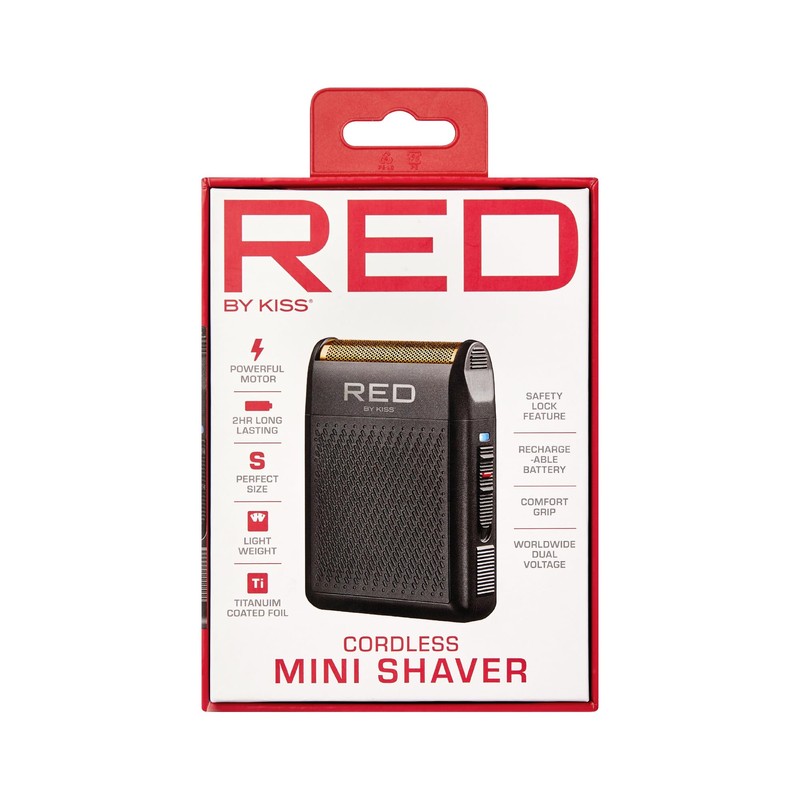 RED by Kiss Cordless Mini Shaver for Men, Compact High-Precision,