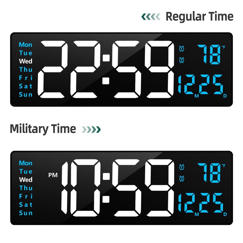 LEIKE 16" Large Digital Wall Clock Timer,Remote Control,2 Alarms, LED