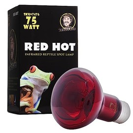 Jungle Bob - Red Hot Heat Bulb - 75W Infrared Nocturnal Spot Light for Undisturbed Nighttime Viewing - Safe & Convenient 24 Hour Heat Source - Red Reptile Lamp for Terrariums - 1 Pack