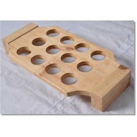 IXXORA Handcrafted Pine Wood Tray for 6 Eggs – Durable, Scratch-Resistant, & Easy to Clean in Natural Gloss Finish Suitable for Storage and Display in the Kitchen, Refrigerator, or Countertop.Color