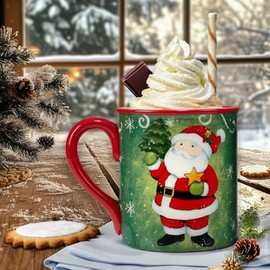 Certified International Holiday Magic Santa 16 oz. Mugs, Set of 4