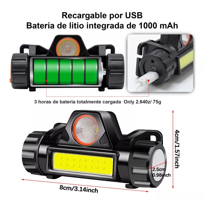KS Lámpara Táctica Led+lampara De Cabeza+linterna Llavero