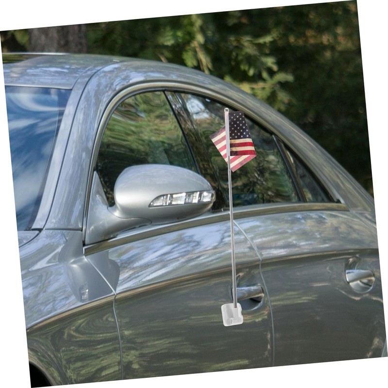 KONTONTY Magnetic Car Flag Pole Stainless Steel Base Universal Mount