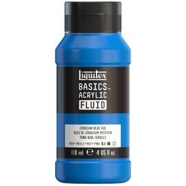 Liquitex BASICS Acrylic Fluid Paint, 118ml (4-oz) Bottle, Cerulean Blue Hue