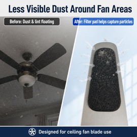 Ceiling Fan Filters for Blades,No-Residue Activated Carbon，5 Pack