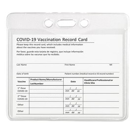 3 X 4 CDC Covid-19 Vaccination Card Protector | Easy Insert, Flexible Vinyl Plastic for immunization Card Preservation | (5 Pack)