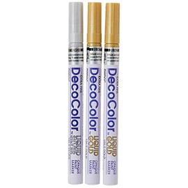 Uchida Of America 1234-3C DecoColor Extra Fine Point Pen, Silver/Gold, 3-Pack