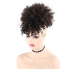 AISAIDE High Afro Puff Drawstring Ponytail Bun with Bangs for