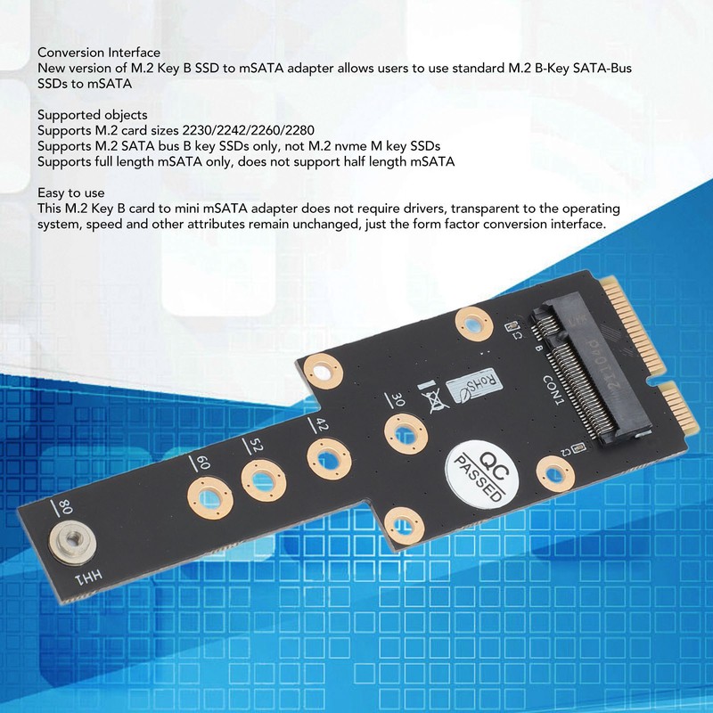 M.2 Key B SSD to MSATA Adapter M.2 NGFF Key