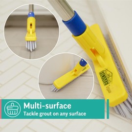 CHOMP! Grout Cleaner Bundle, Includes Long Handle Stand Up Brush, Refreshes Grout and Removes Stains on Tile Floors and Bathroom Walls & Kitchens (4 Pack Set)