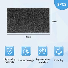 8 Stück Nano Kratzerentferner Tücher für Auto Lackreparatur, Nano Sparkle Tuch für Leichte Kratzer, Swirls, Autoreinigung und Oberflächenpolieren, Mikrofaser Poliertuch für alle Fahrzeugtypen