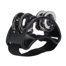 Percussion Foot Tambourine, Guitar Accompaniment Percussion Drum Set, Foot Shaker, Percussion Drum Companion Accessory for (Black)