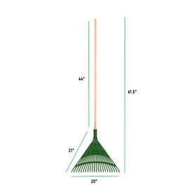 Leaf Collector & Adult Rake Set, Leaf Scoops & Rake for Leaf Picker Upper Gardening Lawn Care Hand Tools, 1 Lawn Cleaning Garden Rake & 1 Pair Leaf Scoop, Green Plastic Leaf Grabber, by Superio