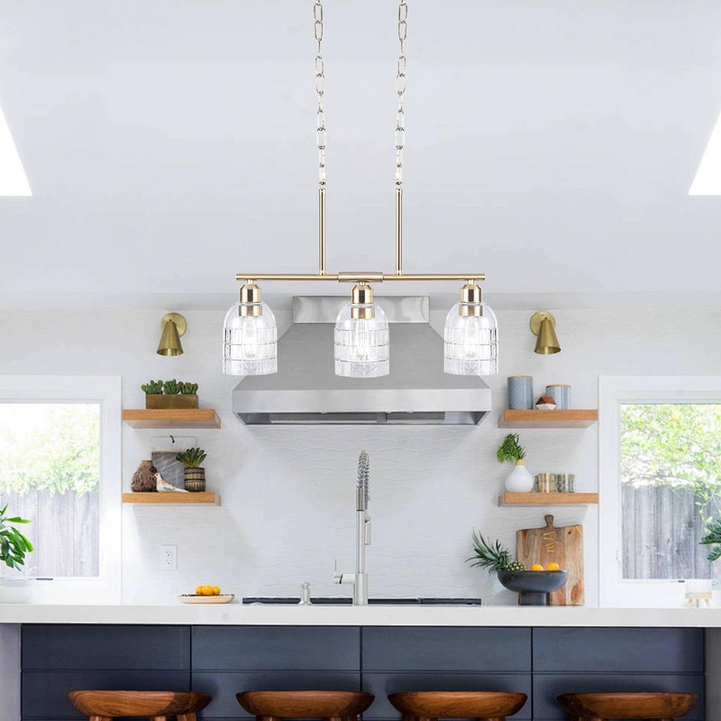 FRIXCHUR Kitchen Island Lighting, 3-Lights Dining Room Light Fixtures Over