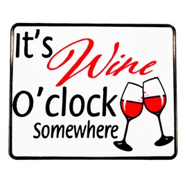 Leraverppy Enamel Pin,It's Wine O'clock Somewhere Lapel Pin,Wine Glass Square Brooch Gift For Adults Office Workers Friends Family Humorous Badge,DIY Decor Denim Jacket Canvas Bag Backpack Accessory
