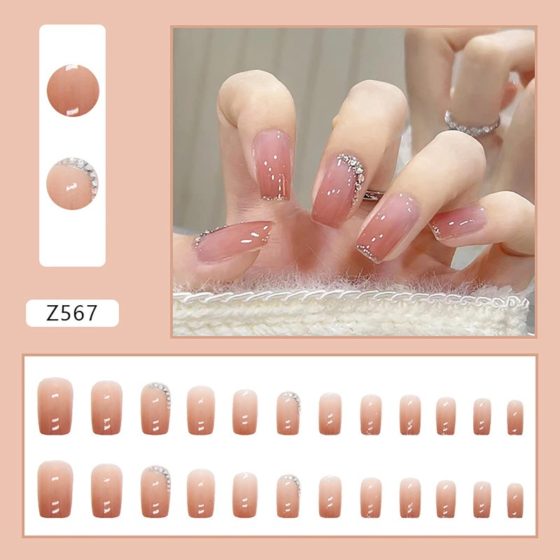 Domiya Z567 Nail Tips, 24 Pieces, Short, Summer, Popular, Japanese