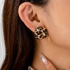 Leopard Earrings for Women Gold Plated Retro Geometric Rectangle Vintage