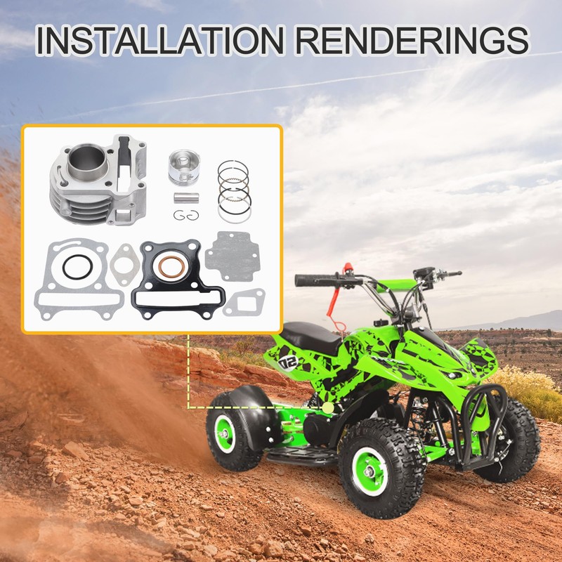 GOOFIT Cylinder Kit for 4 Stroke GY6 49cc 50cc ATV