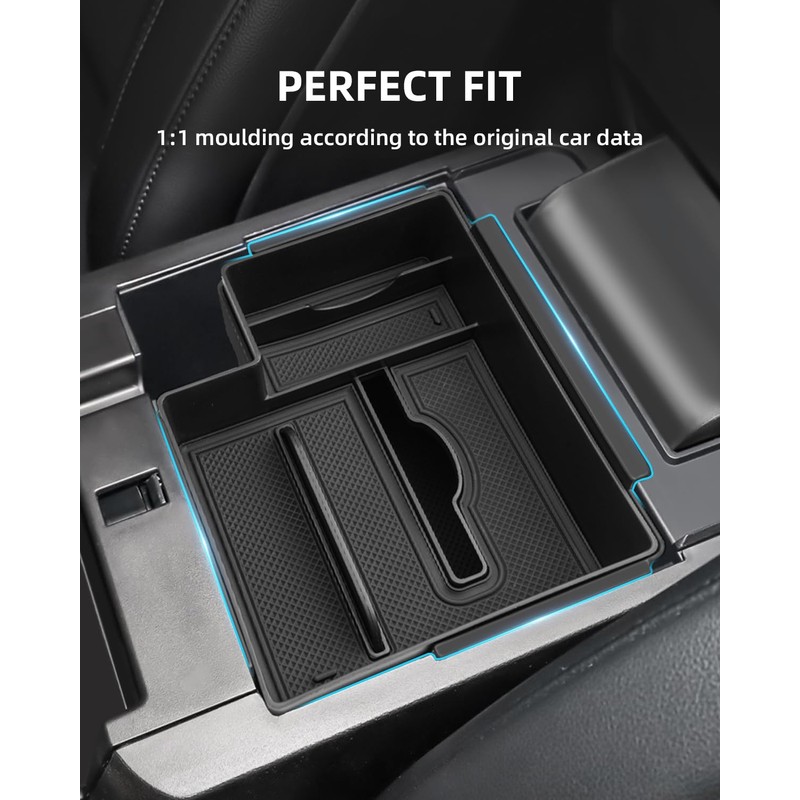 LANGBEAN Double-Layer Center Console Organizer for 2025 2024-2020 Ford Explorer,