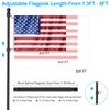 5 FT House Flag Pole Kit, 1" Spinning Thicken Stainless
