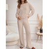 ANRABESS Women's Fuzzy Fleece Pajama Set 2 Piece Outfits Lounge