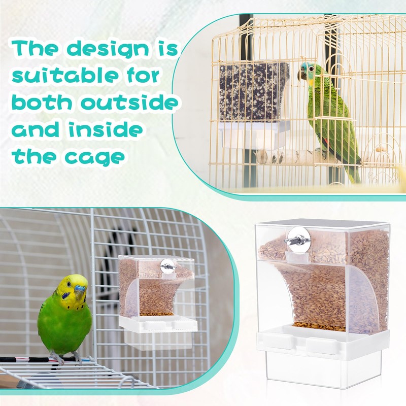 Glikceil 12 Pcs No Mess Bird Feeder Automatic Bird Parrot