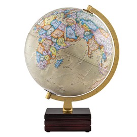 Waypoint Geographic Horizon Plus Globe, 12" Antique Ocean-Style World Globe, Up-to-Date Reference Globe for Home and Office Decor, 17“ H x 13.5“ W x 12“ D