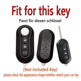 HIBEYO for Fiat 500 Linea 3 Button Filping Smart Remote Auto Key Shell Key Fob Cover for Fiat Ducato 500 500L Panda Grande Punto Lancia Musa Accessories Key Shell Cover Protector-Gray