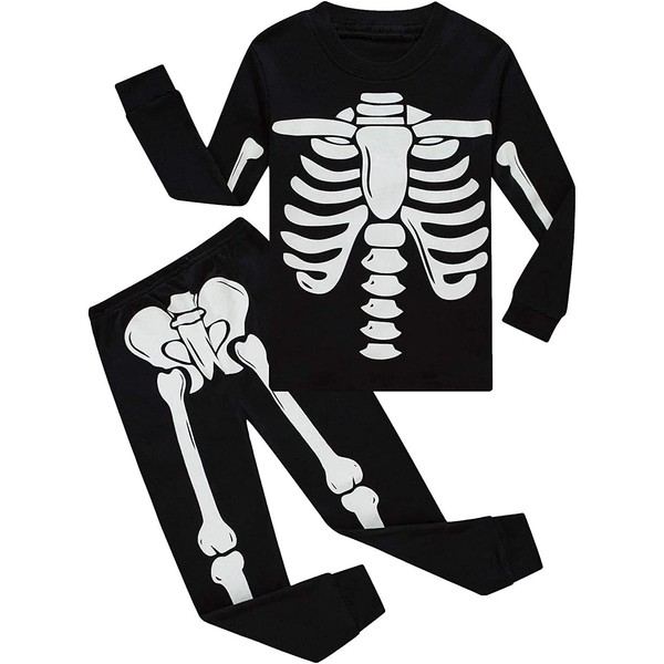 Little Hand Toddler Boys Halloween Pyjamas Set Skeleton Glow In