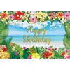 Yeele 7x5ft Happy Birthday Backdrop Tropical Beach Flowers Palm Leaves