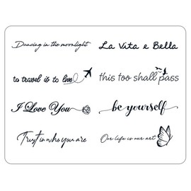 Gel Luna semi-permanent unique point lettering tattoo sticker T-36 8p set, 1 set / 젤루나 반영구 유니크 포인트 레터링 타투 스티커 T-36 8p 세트, 1세트