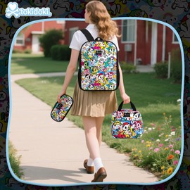 Tokidoki Backpack for Teen Girls Casual Backpack Kids Bookbag with Lunch Box Pencil Bag School Supplies Gifts