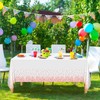 ELECLAND White and Rose Gold Plastic Party Tablecloth, 137 x