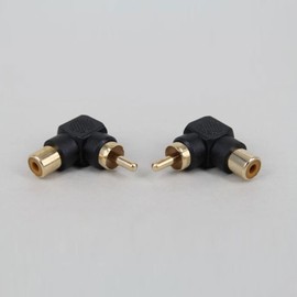 Alnicov 5PCS RCA Male to RCA Female 90 Degree Right Angle Plug Adapters for Cable Lead