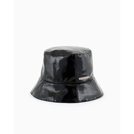 A|X Armani Exchange Women's Faux Leather Bucket Hat, Nero