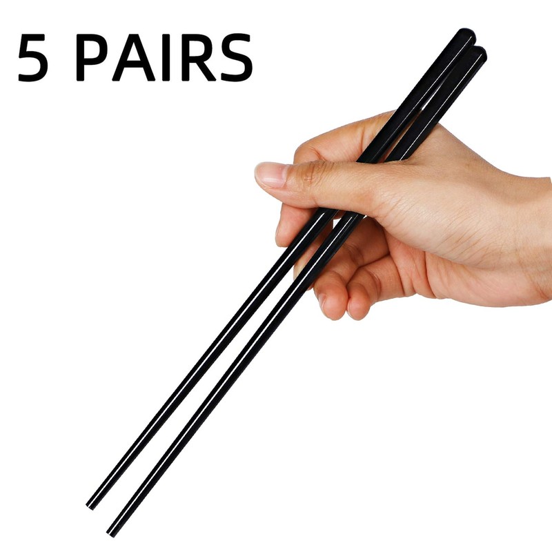 LEETOYI Ceramic Chopsticks Set of 5, Porcelain Chinese Chopsticks Easy