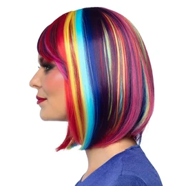 Boland 85718 – Colourful Wig Unity, Longbob Made of Synthetic Hair for CSD and Festival, Accessories for Fancy Dress Costumes, Carnival, Theme Party
