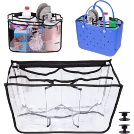 VogueBag 보그백용 미티 레인 클리어 백 정리함 - 대형 방수 10개의 칸막이 [Clear] Voguebags Miti Rain Clear Bag Organizer - Large Waterproof with 10 Compartments [Clear]