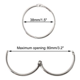 uxcell 10pcs 1.5inches Metal Decorative Rolling Shower Curtain Hook Clip Ring Round Shape Window Curtain Drapery Rod Hanging Hook Bathroom