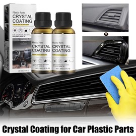 Crystal Coating for Car Plastic Parts, Crystal Coating for Car, Protects Faded Interior, Easy to Use Car Refresher(3pcs)