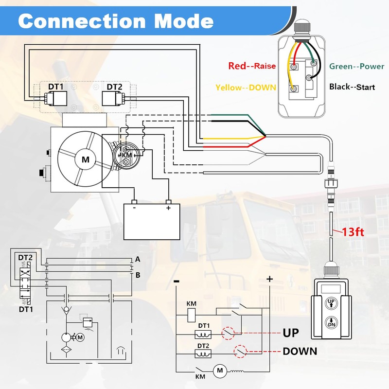 mxuteuk 4-Wire Dump Trailer Remote Control Switch 12 V DC