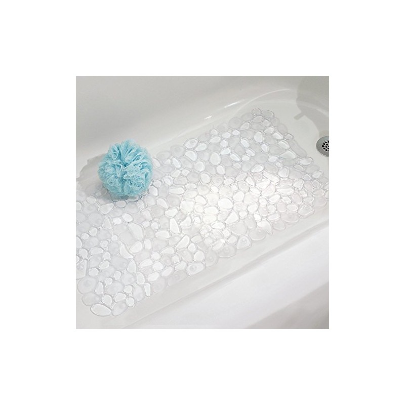 InterDesign Pebblz Bath Mat, Clear